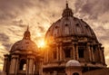 St PeterÃ¢â¬â¢s Basilica San Pietro at sunset in Vatican City, Rome, Italy Royalty Free Stock Photo